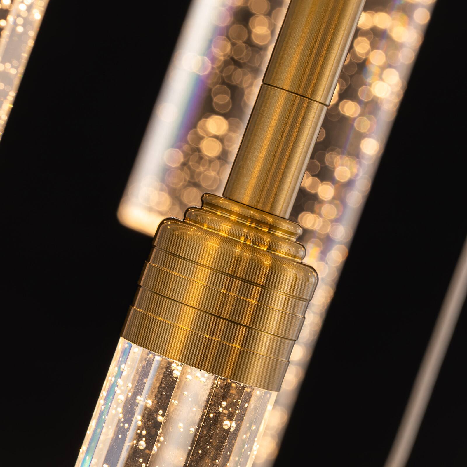 Alt View 6. Siljoy - 31.5-In Gold Bubble Glass Chandelier 28‑Light Adjustable Staircase Pendant Light for High Ceilings Foyer Living Room - Gold.