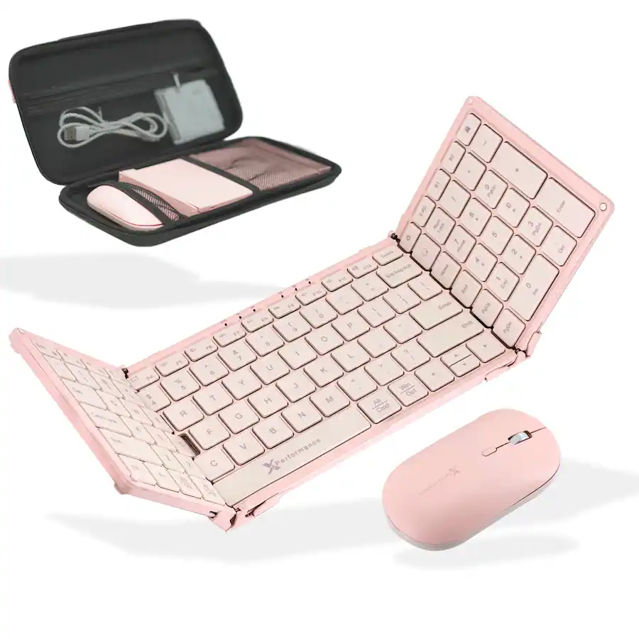 Performer Foldable X9 Performance Foldable Keyboard and Mouse Wireless (BT + 2.4Ghz ...