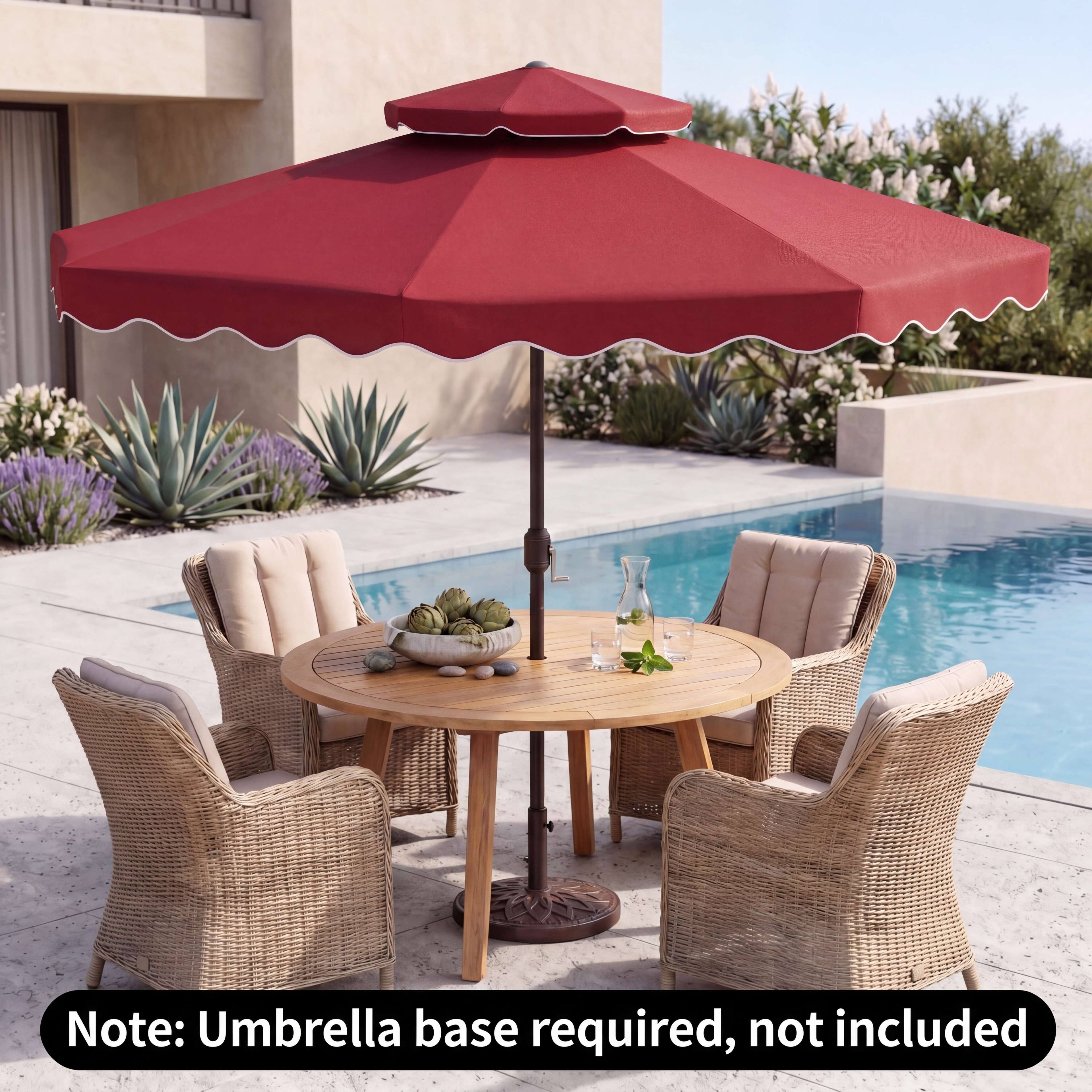 Costway 9 FT Patio Umbrella with Push Button Tilt & Crank, 2 Tier ...