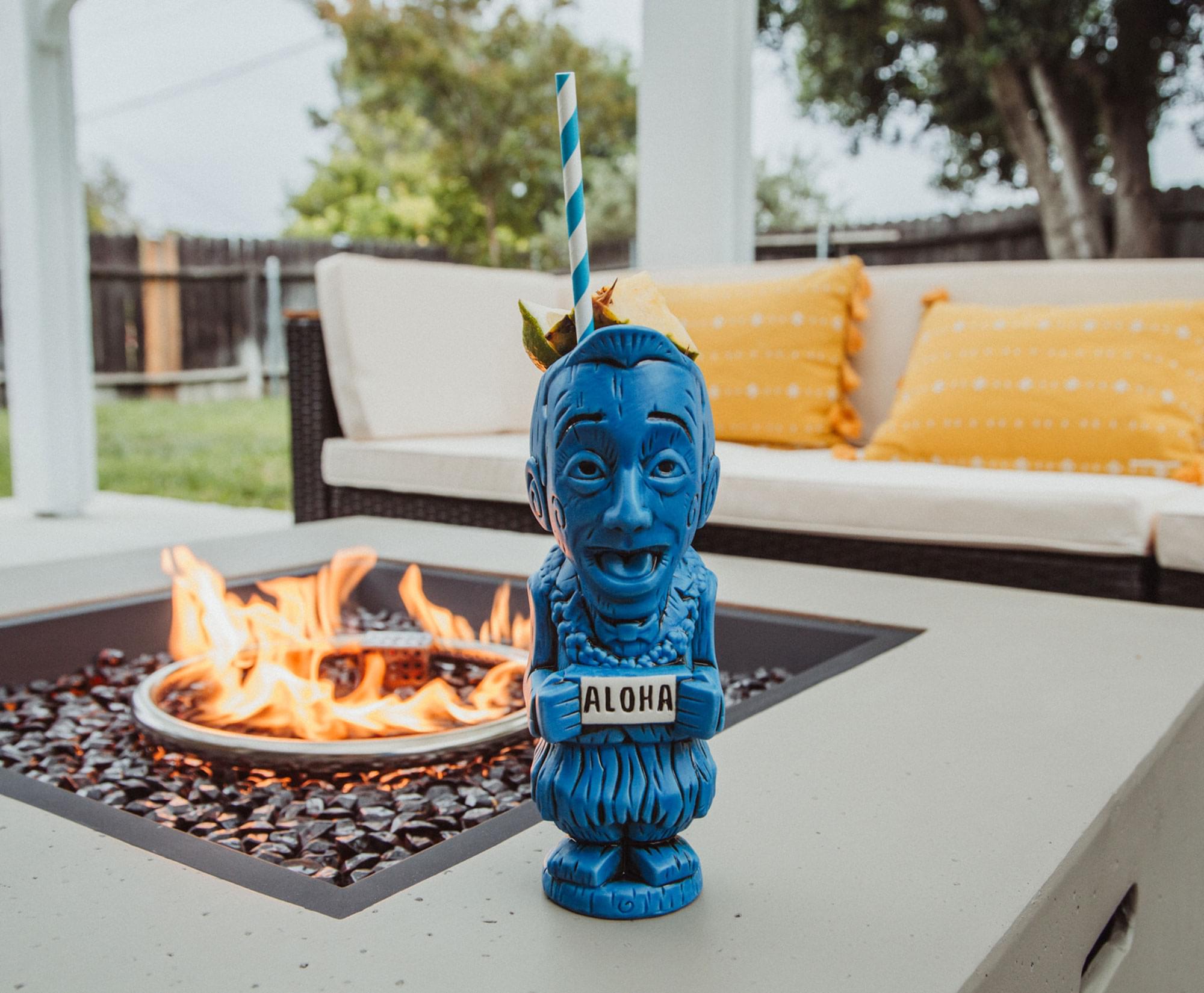 Alt View 3. ThinkGeek - Geeki Tikis Pee-Wee Herman "Aloha" Ceramic Mug | Holds 12 Ounces - Blue.