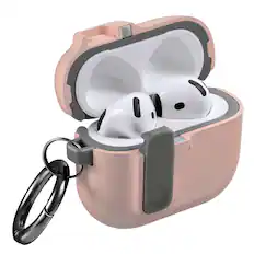 Front. Vena - For Apple Airpods 4 Case Cover, Airpods Case 4 4th Generation Dual Layer Auto Open Lock Wireless Charging, Pink - Pink.