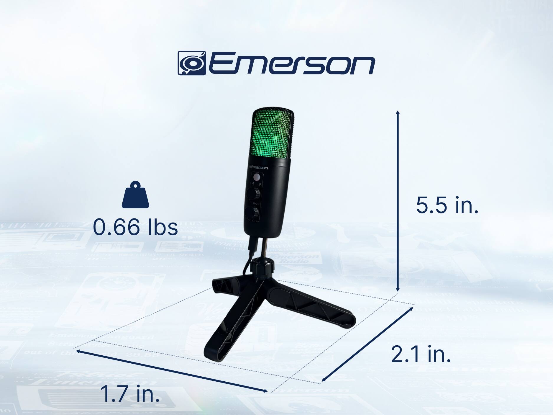 Emerson 0.66 lbs 5.5 in. 2.1 in. 1.7 in.