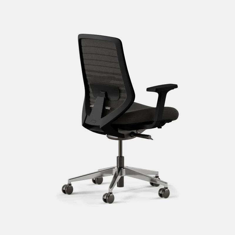 Left. Branch Furniture - Branch Ergonomic Chair – Adjustable Office Chair for All-Day Comfort with Lumbar Support and Recycled Mesh Back - Black.