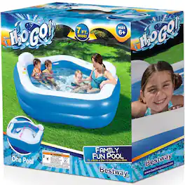 Bestway - H2OGO! Family Fun Inflatable Kiddie Pool, 7\' x 6\'9" x 27"