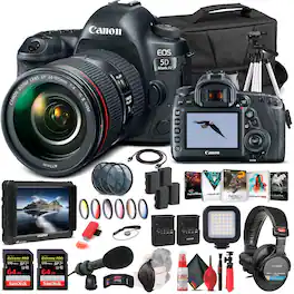 Canon - EOS 5D Mark IV DSLR Camera W/ 24-105mm f/4L II Lens 1483C010 - Pro Bundle