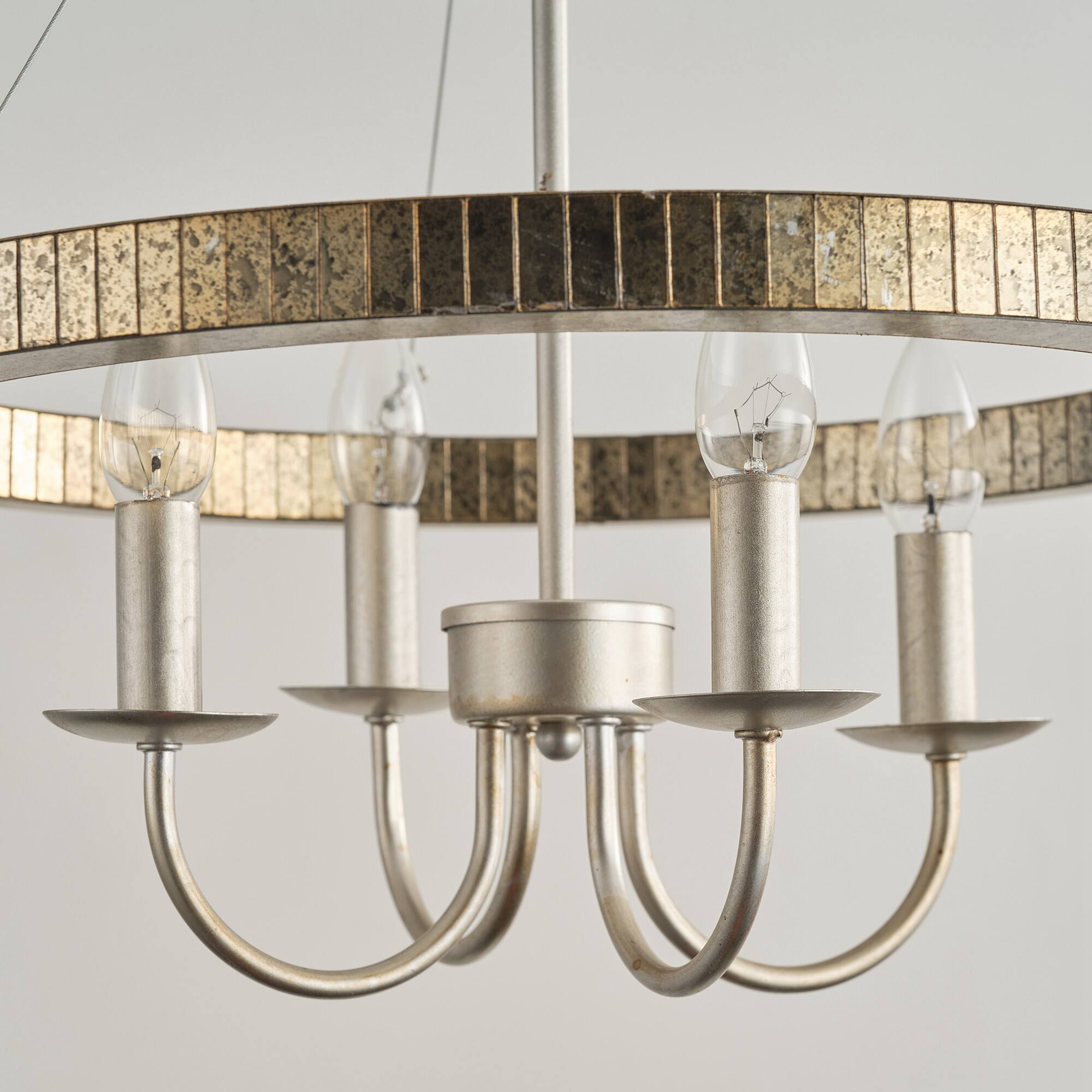 Alt View 4. Parrot Uncle - 19.7 in. 4-Light Brushed Nickel Wagon Wheel Candle Style Chandelier - Brushed Nickel.