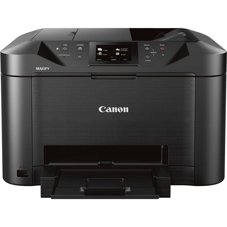 ON  
HOME  
Black  
Stop  
FAX Memory  
Copy FAX  
Custom profiles Scan  
Start  
1  
Color  
MAXIFY  
Canon