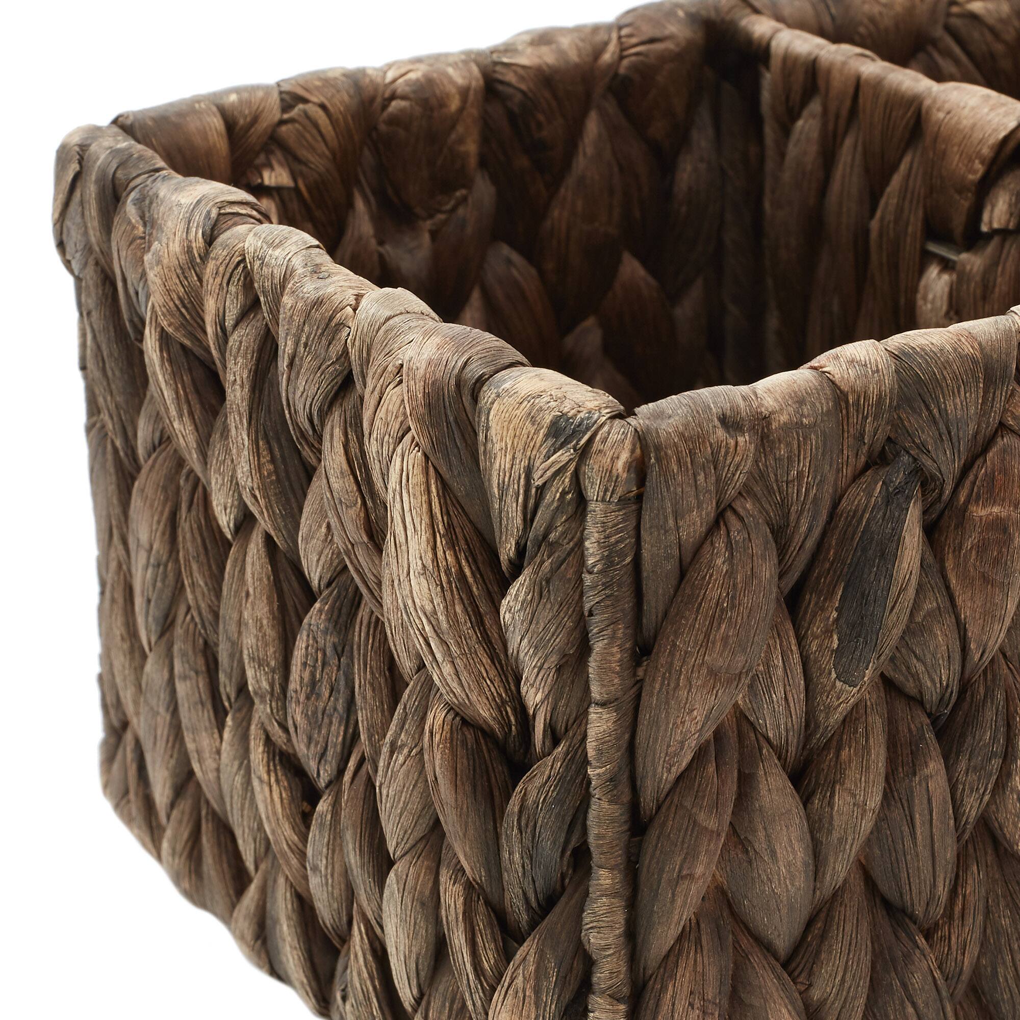 Alt View 5. Casafield - 2 Water Hyacinth Storage Baskets - Woven Storage Bins - Espresso - Hyacinth.