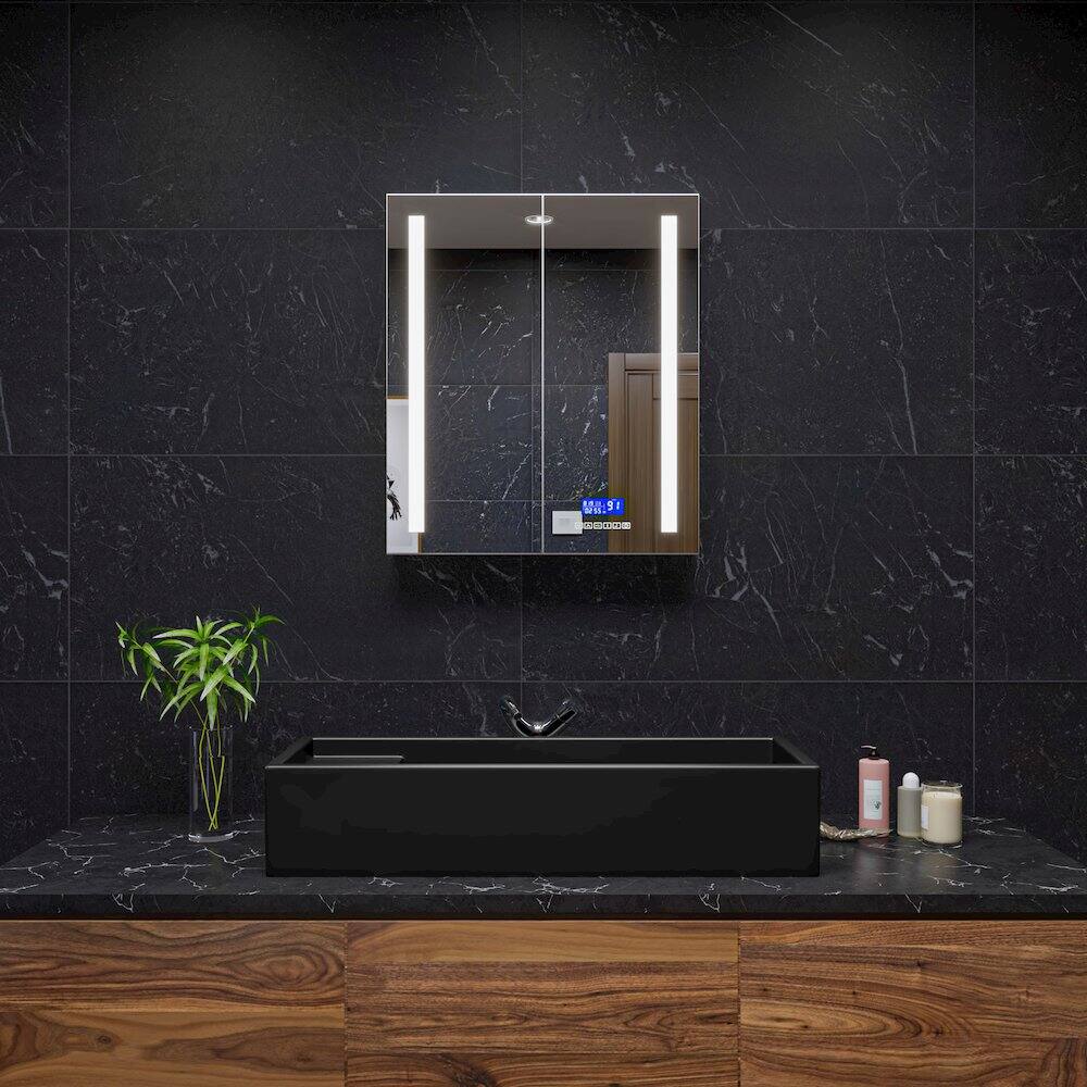Back. Alfi - 39" Black Matte Above Mount Fireclay Bathroom Trough Sink - Black.