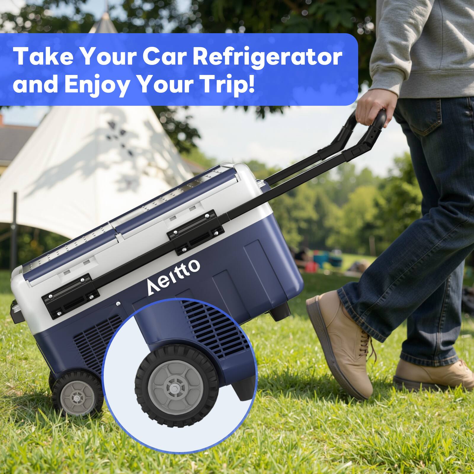 atumi Electric Cooler, Aeitto 32QT Portable Car Refrigerator Frezzer