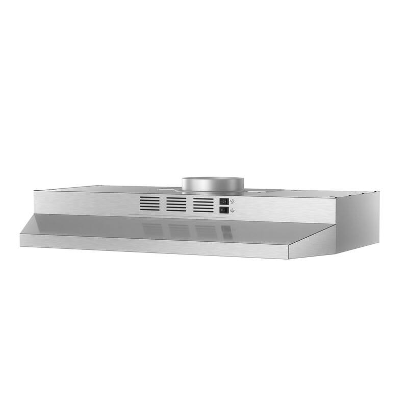 Front. VIKIO - 30 inch Ducted 300-CFM Recirculating Stainless steel Under Cabinet Range Hood - Stainless steel.