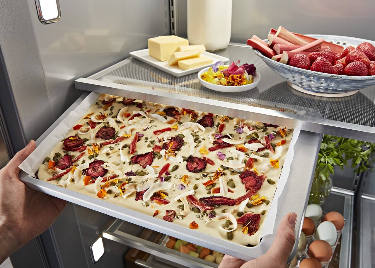 Alt View 9. KitchenAid - 25.5 Cu. Ft. Side-by-Side Refrigerator with Under-Shelf Prep Zone - Custom Panel Ready.