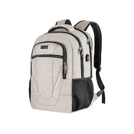 Circus Cirle - Sturdy Travel Laptop Backpack With Usb - White