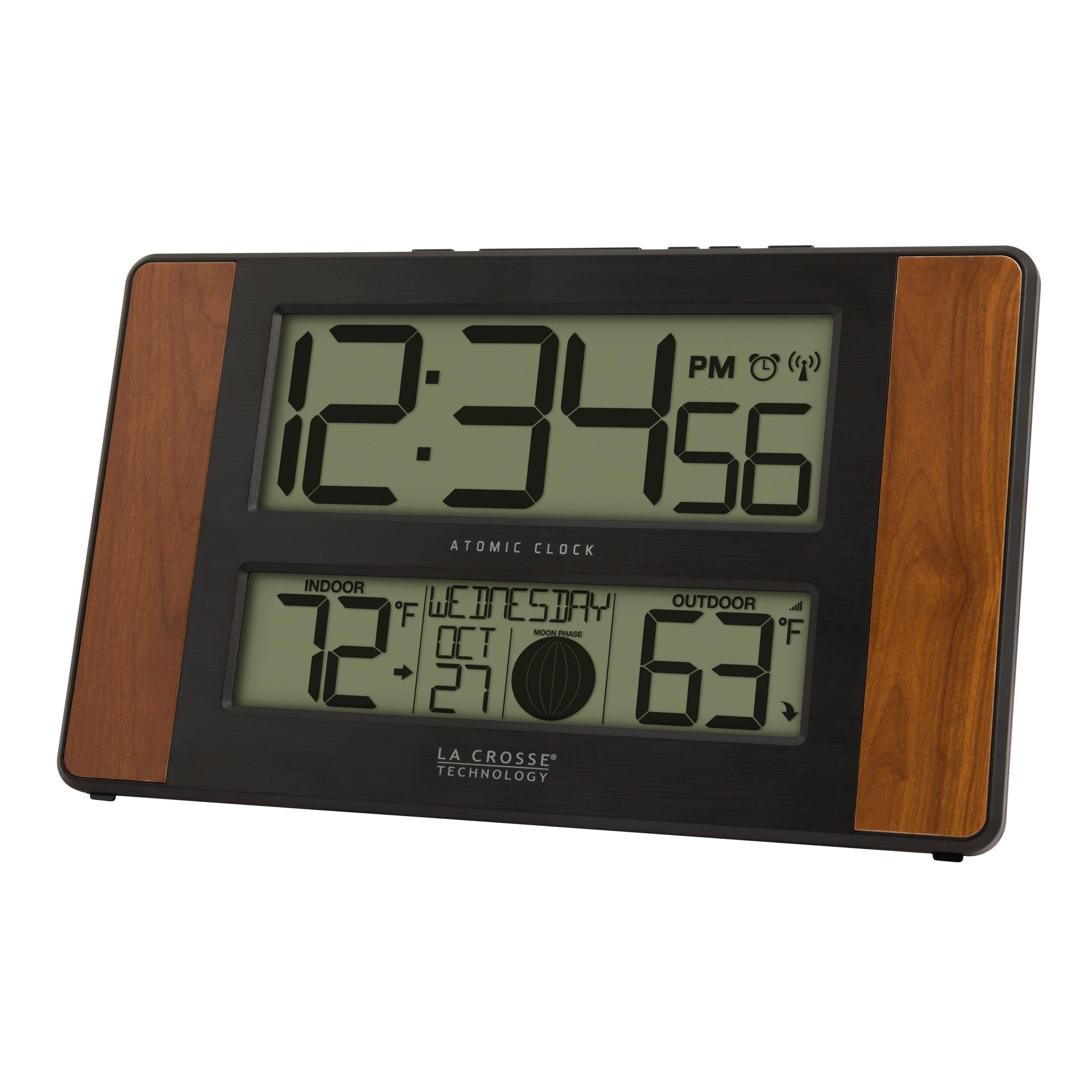 PM 12:34:56  
ATOMIC CLOCK  
INDOOR 72°F  
WEDNESDAY OCT 27  
OUTDOOR 63°F  
LA CROSSE TECHNOLOGY