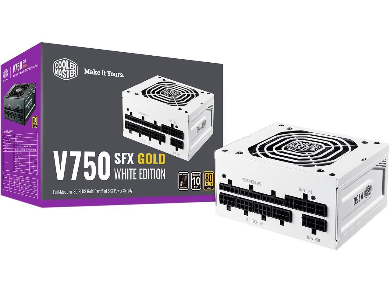 Cooler Master - V750 SFX Gold 750W, 80Plus Gold, 90° 12VHPWR, PCIe 5.0, RTX 5070 Ti/RX 9070 XT, 10-Year