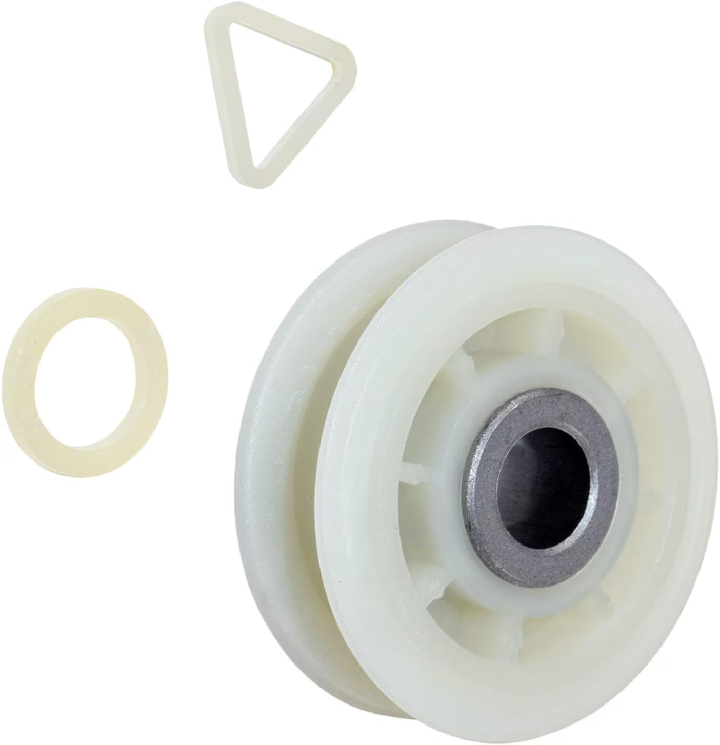 Front. HQRP - Dryer Idler Pulley Wheel Roller Replacement 279640 for Amana Whirlpool Kenmore Maytag.