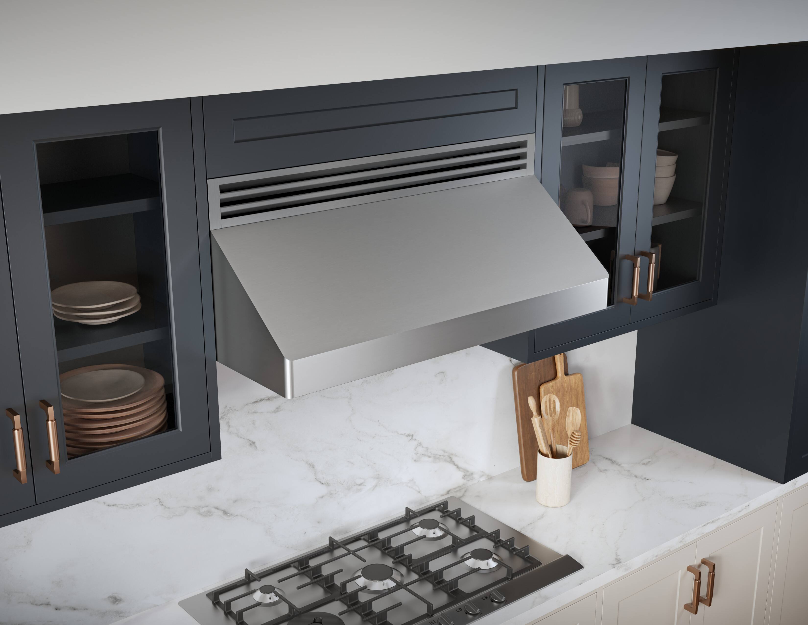 Alt View 18. Zephyr - Tempest I 36 in. 650 CFM Under Cabinet Mount Range Hood with LED Light - Stainless Steel.