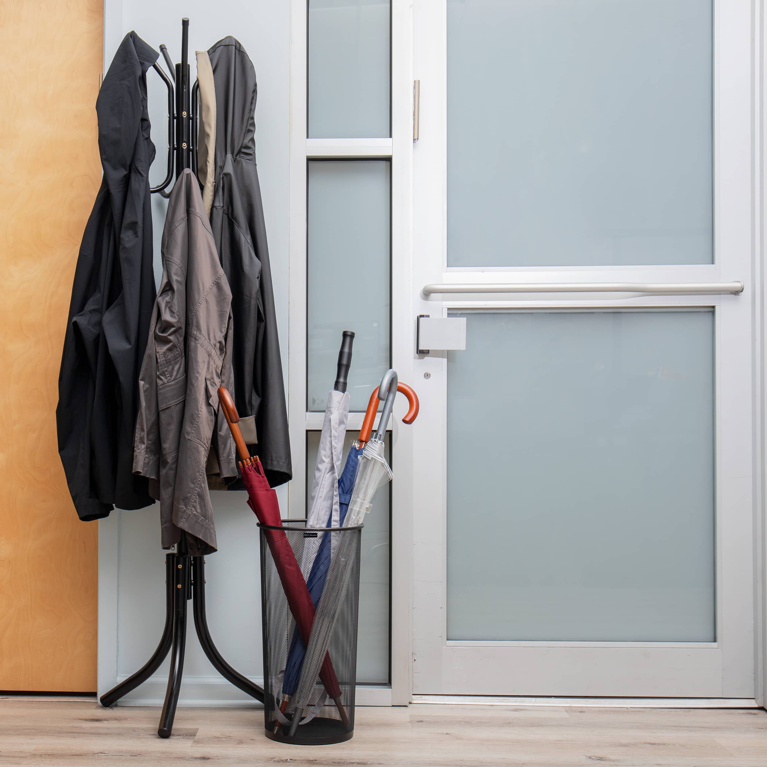Alt View 11. Mind Reader - Umbrella Stand, Walking Cane, Wrapping Paper, Entryway, Metal Mesh, 10.25"L x 10.25"W x 19.5"H, Set of 2 - Black.