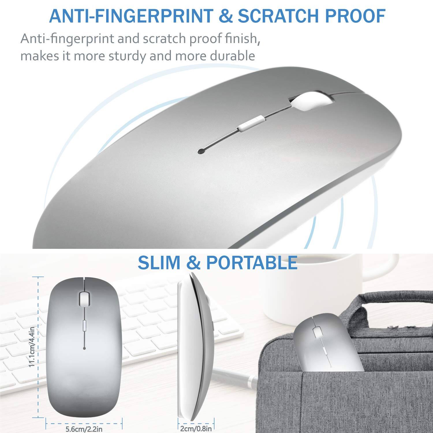 ANTI-FINGERPRINT & SCRATCH PROOF  
Anti-fingerprint and scratch proof finish, makes it more sturdy and more durable  

SLIM & PORTABLE  
1.1cm/4.4in  
5.6cm/2.2in  
2cm/0.8in