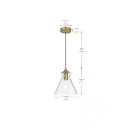 Living District - Destry 8 Inch Pendant Clear Shade in Satin Gold - Satin Gold And Clear
