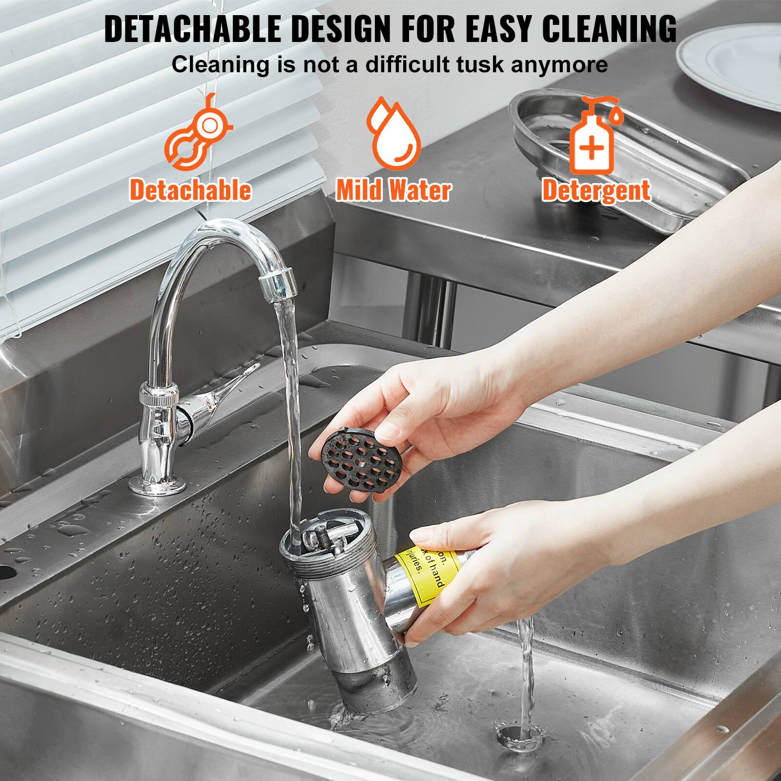 DETACHABLE DESIGN FOR EASY CLEANING
Cleaning is not a difficult tusk anymore
Detachable
Mild Water
Detergent
