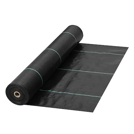 Front. VEVOR - Weed Barrier, 5.8oz Landscape Fabric, 4ft x 300ft Cover Mat Heavy Duty Woven Grass Control Geotextile for Garden, Patio - Black.