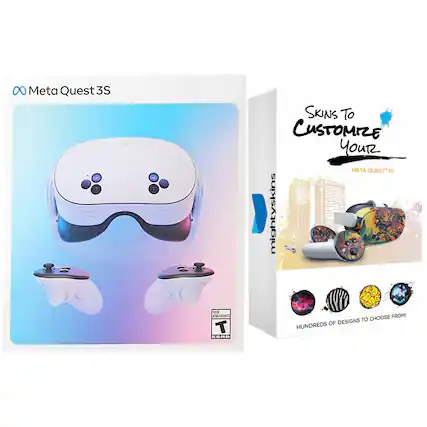 Meta Quest 3S
AhSOLSCENs
T ESRB
SKINS TO CUSTOMIZE YOUR META QUEST 3
mightySkins
20 c
CHOOSE FROM HUNDREDS OF DESIGNS