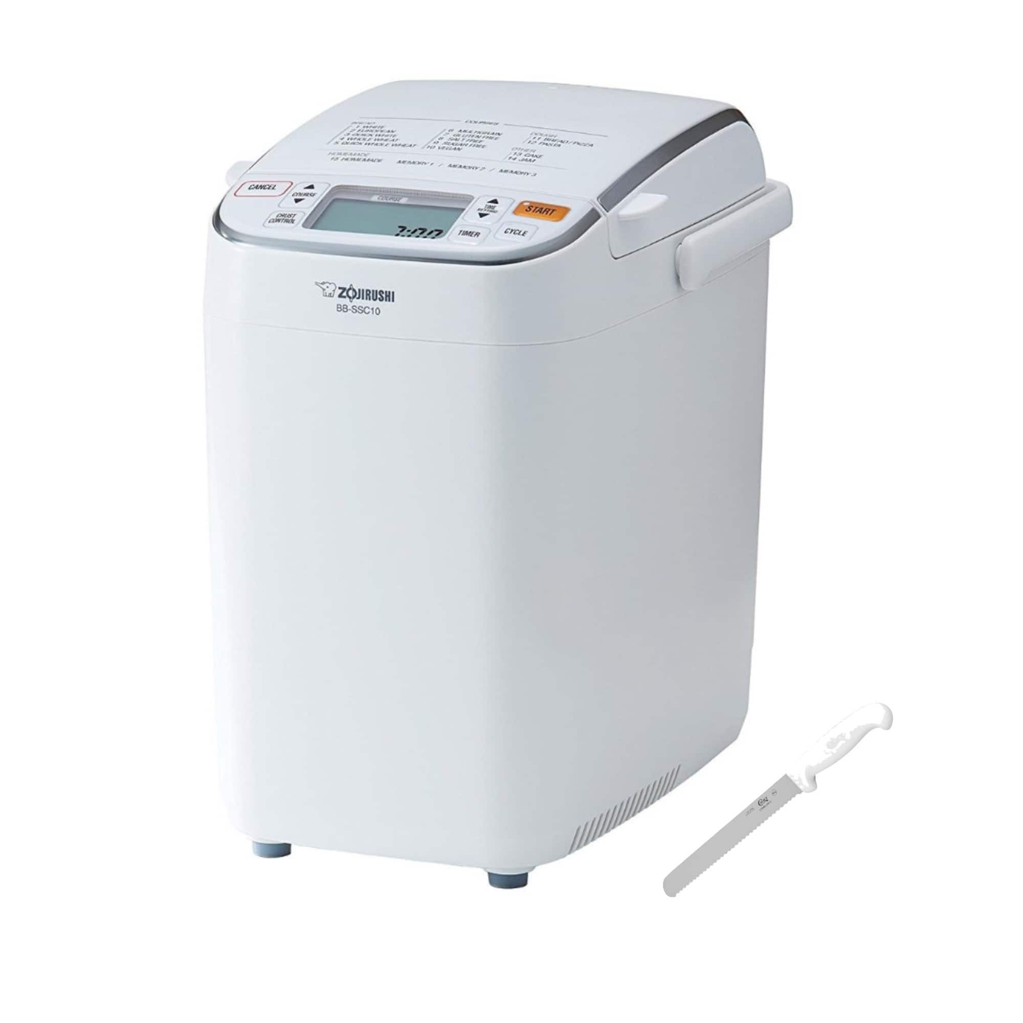Zojirushi - BB-SSC10 Home Bakery Maestro Breadmaker with Knive Bundle - White