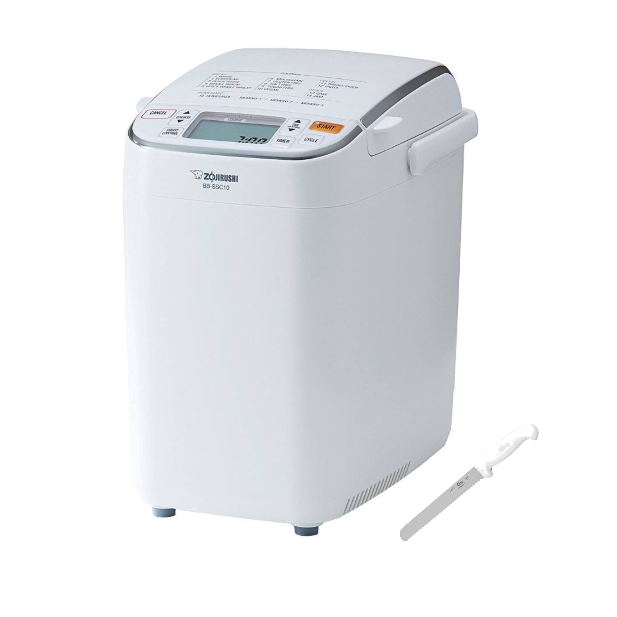 Zojirushi - BB-SSC10 Home Bakery Maestro Breadmaker with Knive Bundle - White
