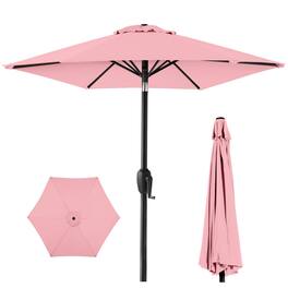 Best Choice Products - 7.5ft Heavy-Duty Outdoor Market Patio Umbrella w/ Push Button Tilt, Easy Crank - Carnation