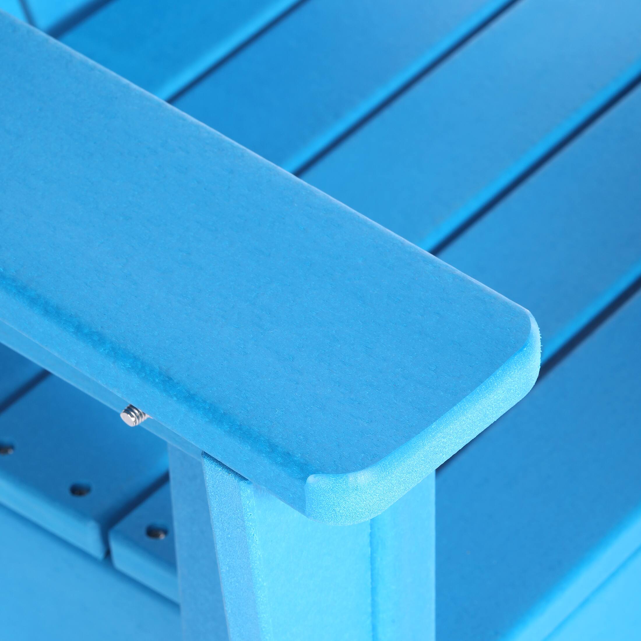 Alt View 6. WestinTrends - WestinTrends Malibu Kids Outdoor Adirondack Plastic Patio Chair (Set of 4) - Pacific Blue.