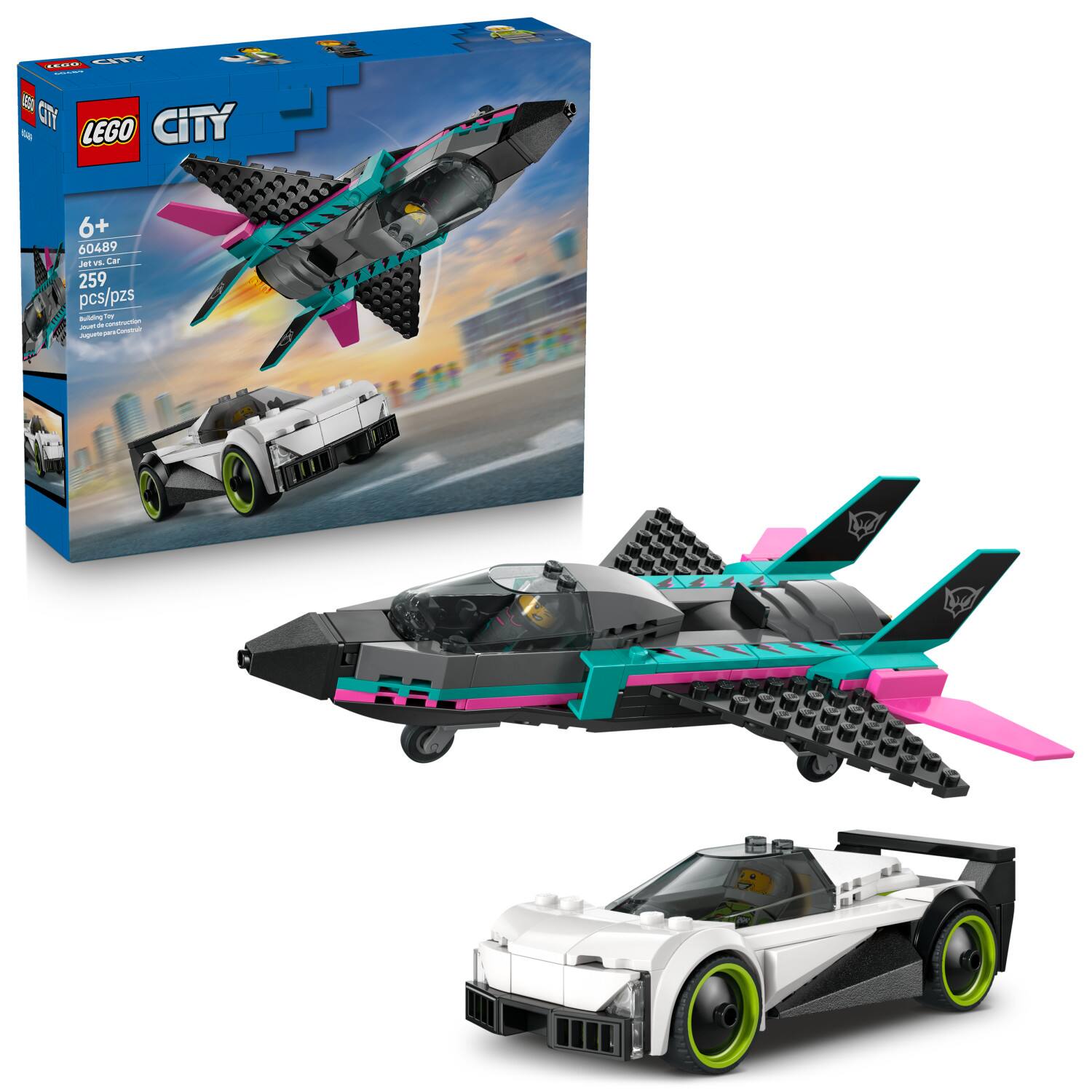 City Jet vs. Car Building Toys for Kids 60489