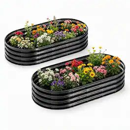 RYHNUYNE - Galvanized Raised Garden Bed 6x3x1ft for Vegetables Herbs and Flowers, Rust-Proof Metal Planter Box with 16 sq ft - Black
