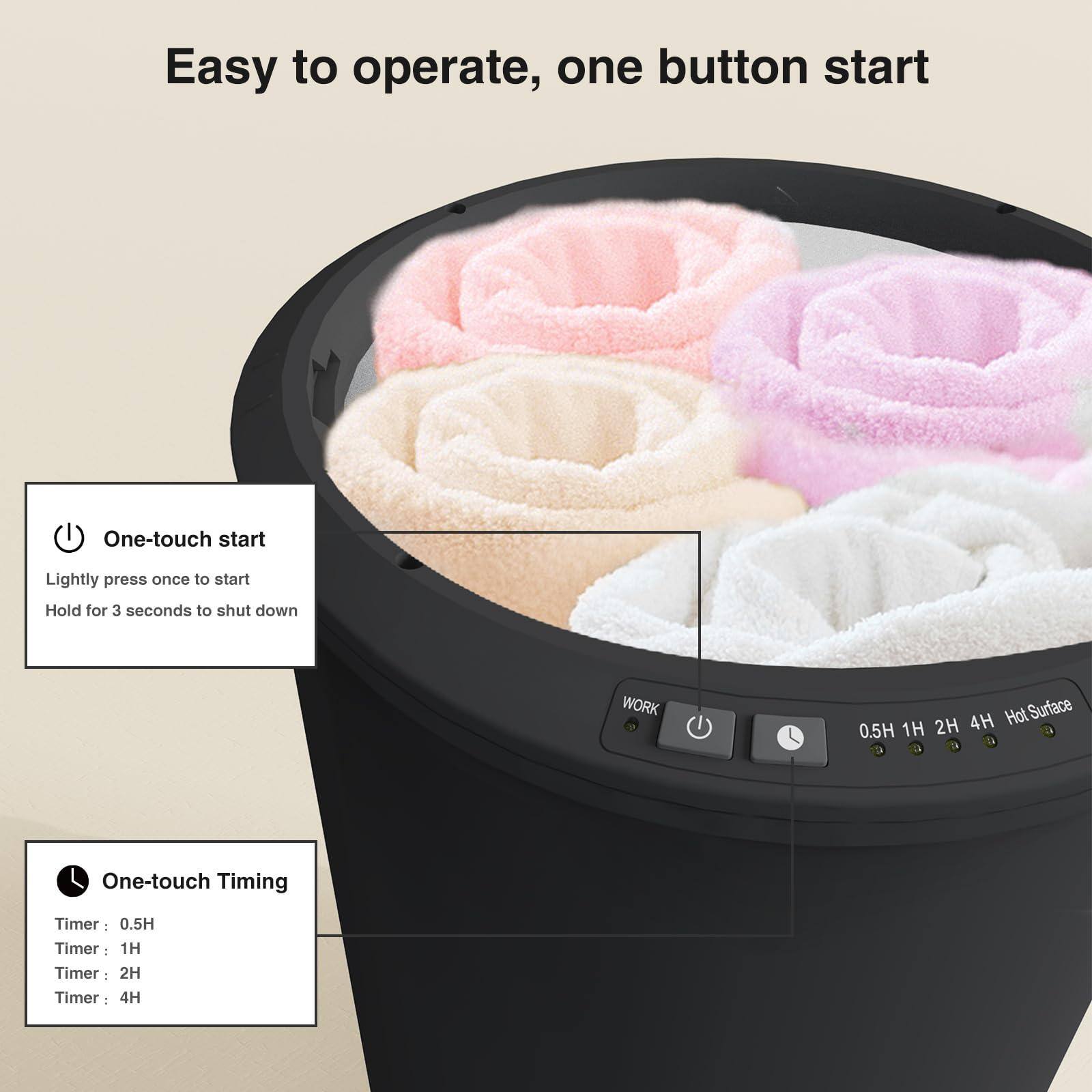 Easy to operate, one button start

One-touch start
- Lightly press once to start
- Hold for 3 seconds to shut down

One-touch Timing
- Timer: 0.5H
- Timer: 1H
- Timer: 2H
- Timer: 4H

WORK 2H 4H Hot Surface 0.5H 1H