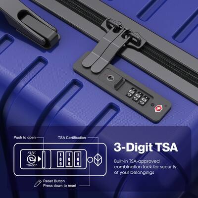 Sugift 3 Piece Hardshell Luggage Sets Checked Spinner PC & ABS Sugift 3 Piece Hardshell Luggage Sets Checked Spinner PC & ABS