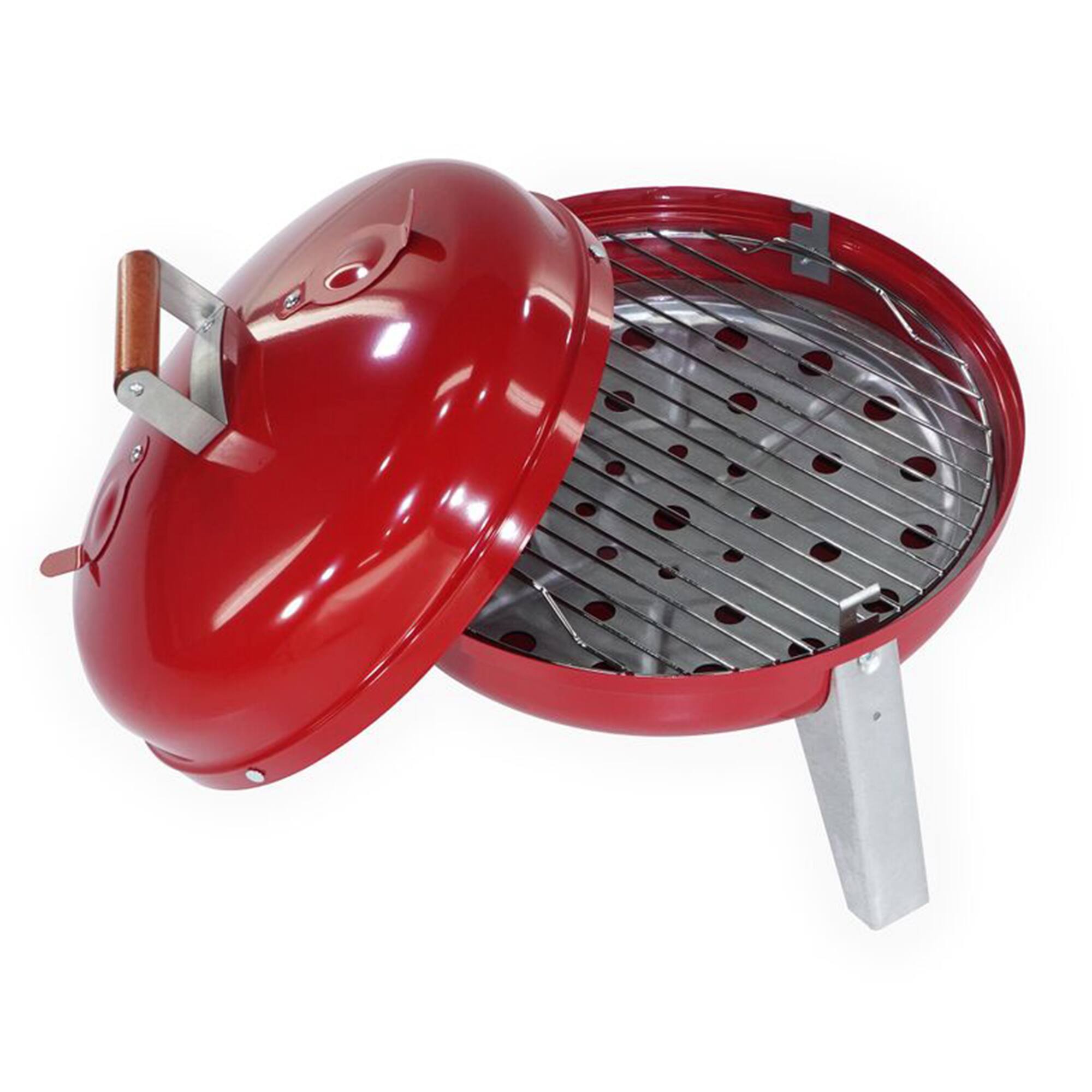 Alt View 1. Americana Grills - Americana Lock N Go Portable Charcoal Grill with Locking Hood and Bowl, Red - Red.