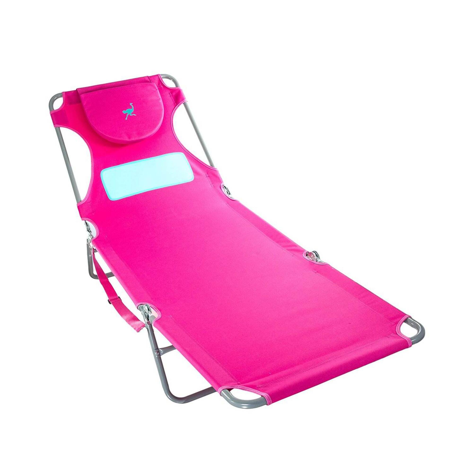 Alt View 4. Ostrich - Ostrich Comfort Lounger Poolside Chair & Chaise Sunbathing Beach Chair, Pink - Pink.