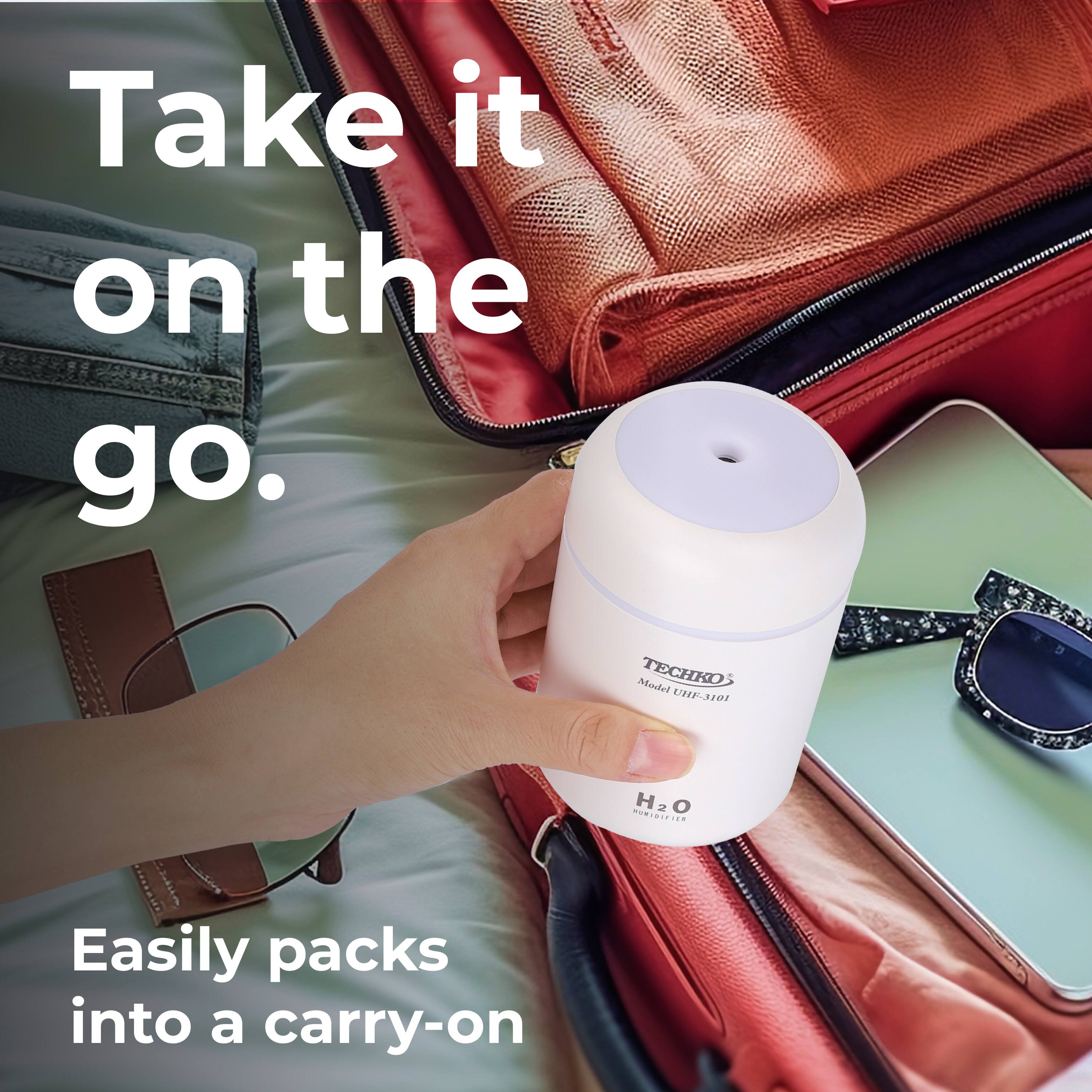 Take it on the go. Model TECHKO UHE-3101 H2O Easily packs into a carry-on