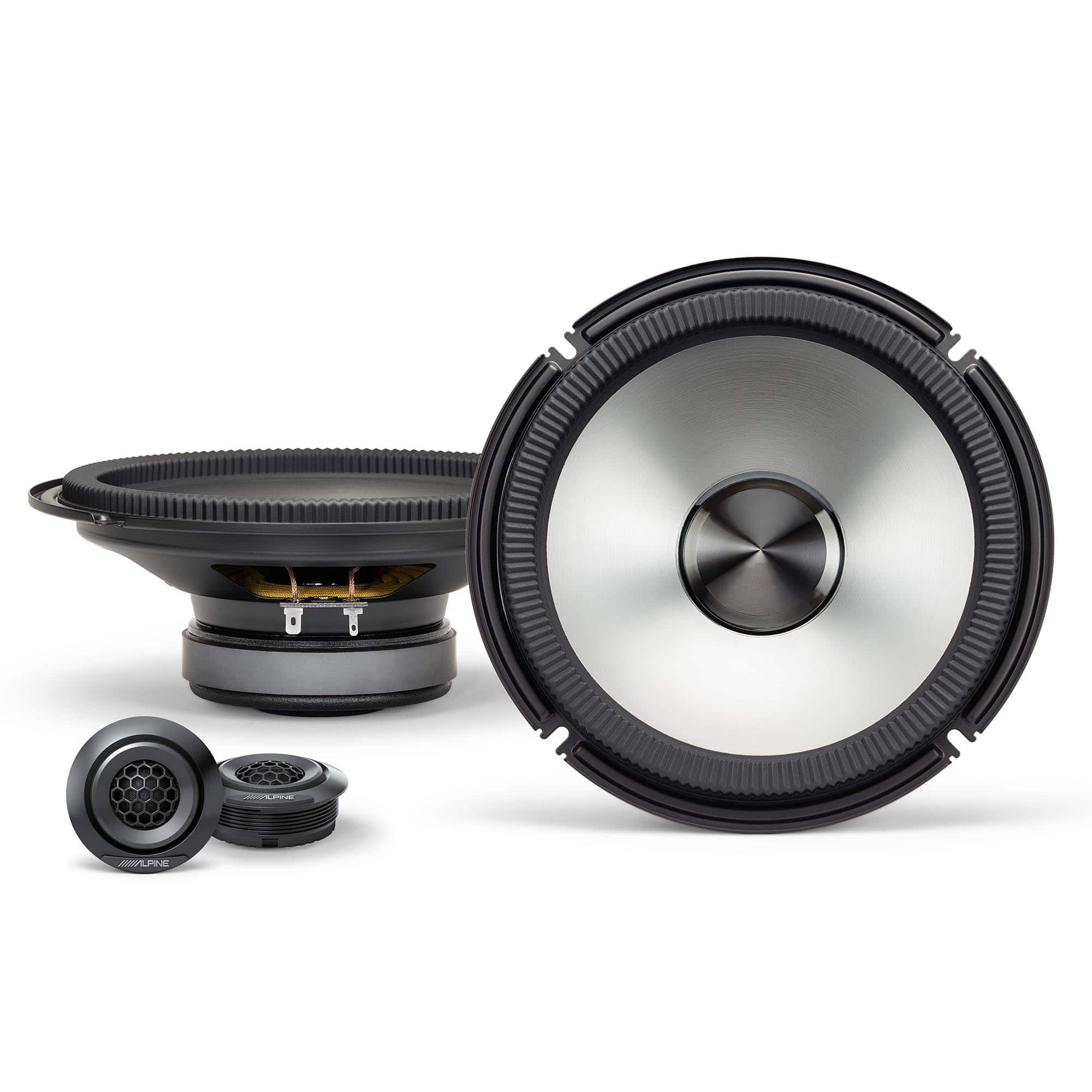 Alpine - BRV-S80C 8" BassRev™ Component Speaker Set - Black/Gray