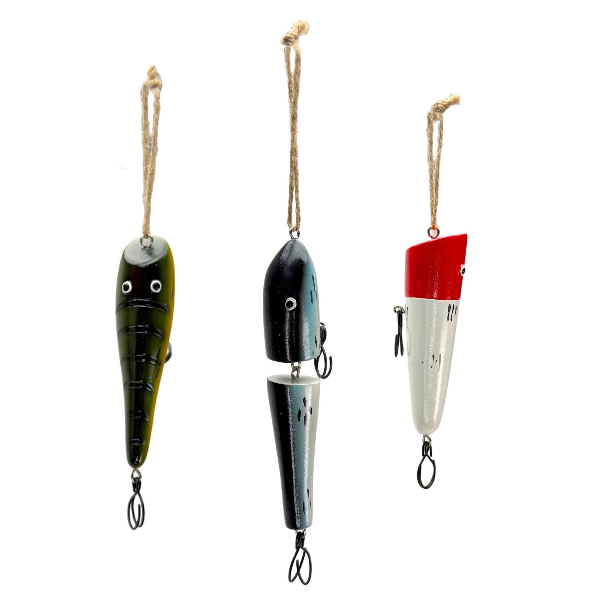 Alt View 1. Things2Die4 - Set of 3 Hanging Fishing Lure Ornaments Hand Painted Resin Nautical Decor - Multicolored.