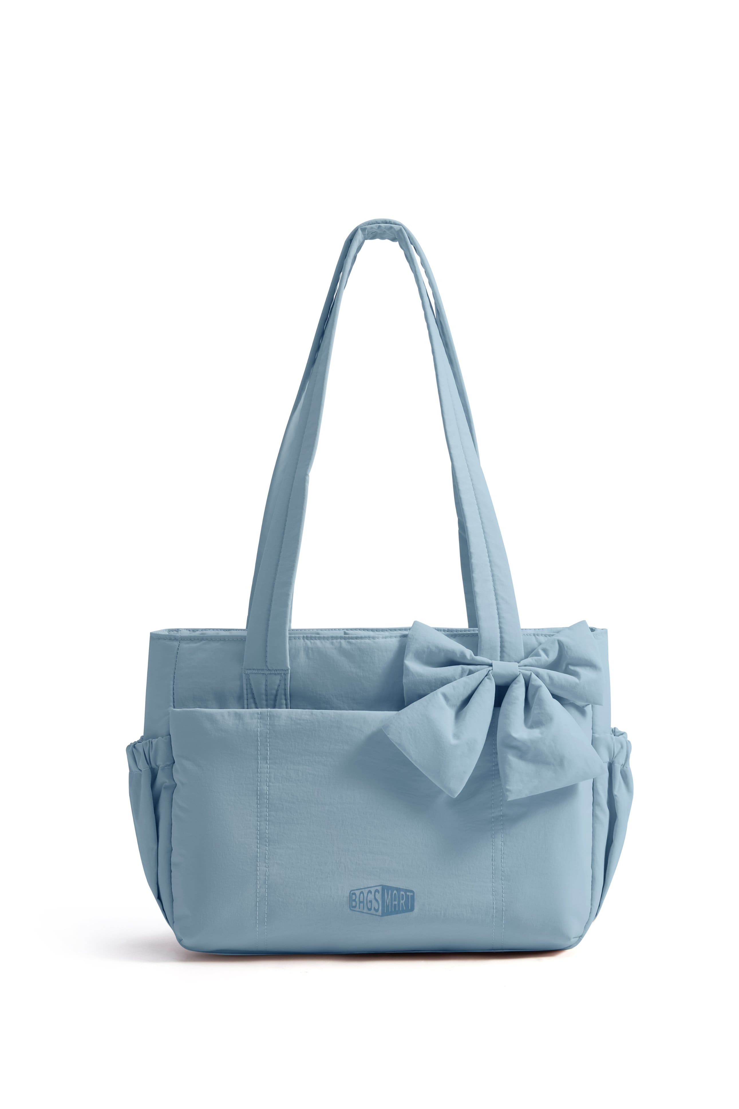 Bagsmart - Crush 9L Everyday Mini Tote, Puffy Splash-Resistant Tote with 13" Laptop Compartment for Daily Use - Blue