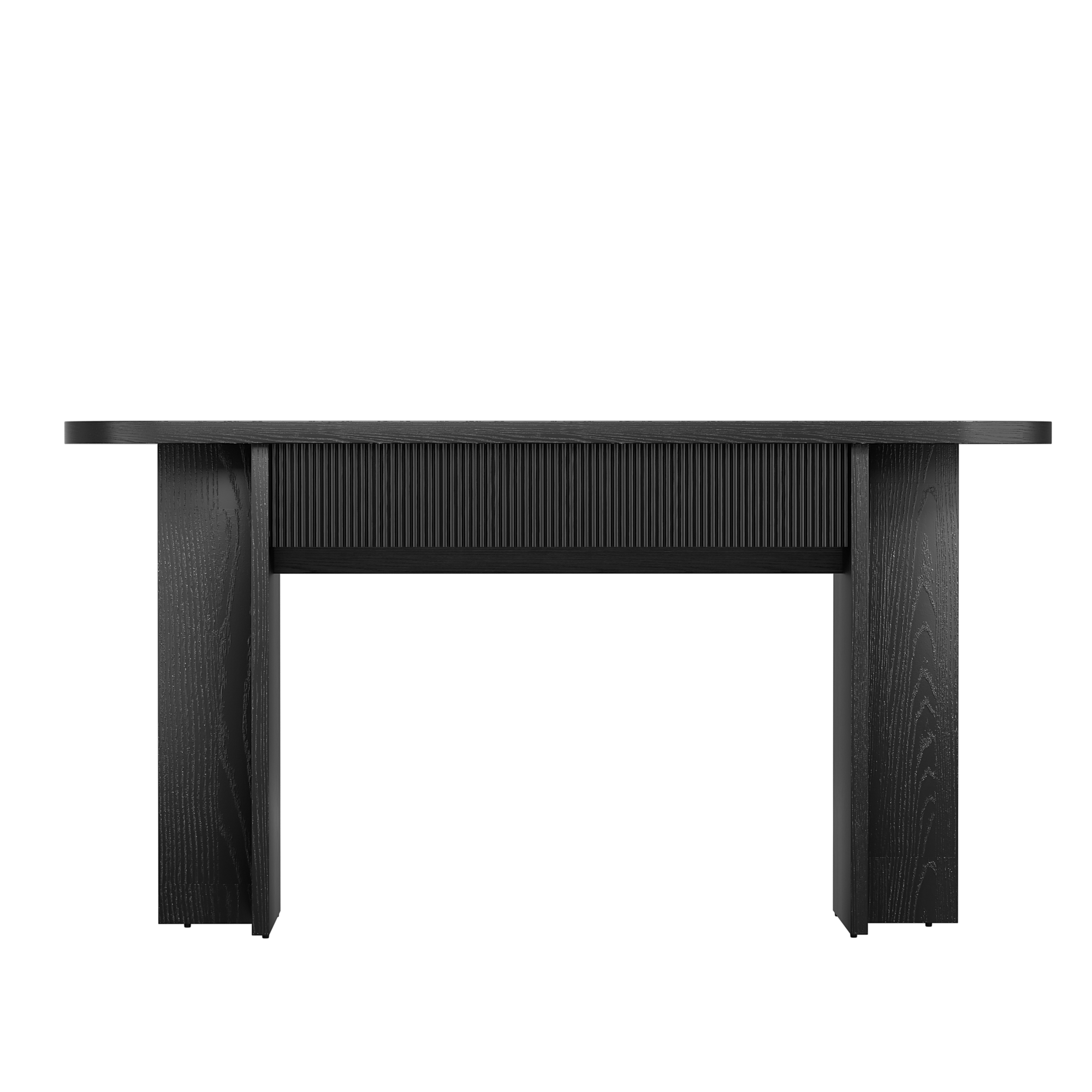 Alt View 2. Whisen - 63-Inch Console Table with 2 Drawers, Modern Fluted Entryway Table for Hallway Living Room-Black - Black.