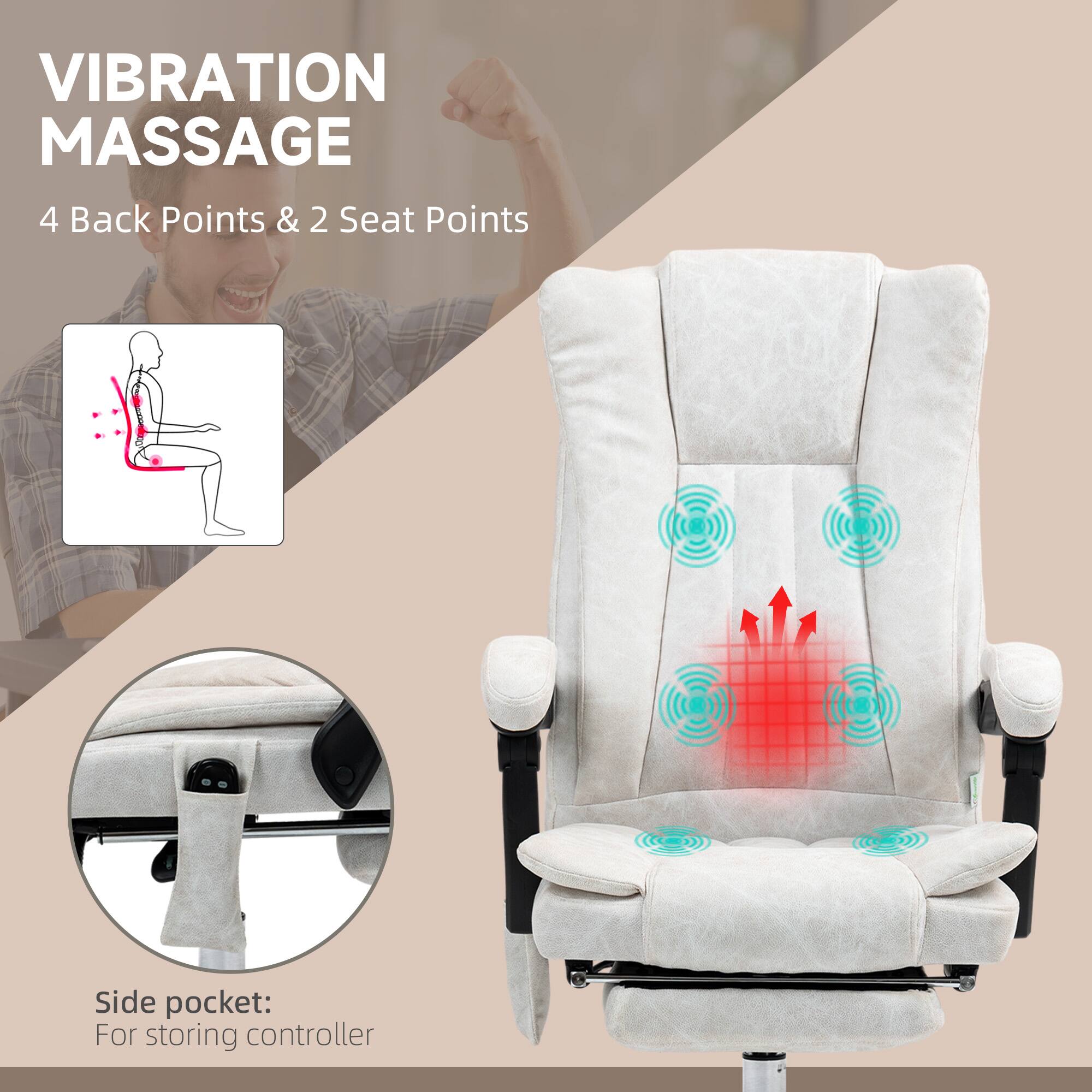 VIBRATION MASSAGE
4 Back Points & 2 Seat Points
Side pocket: For storing controller