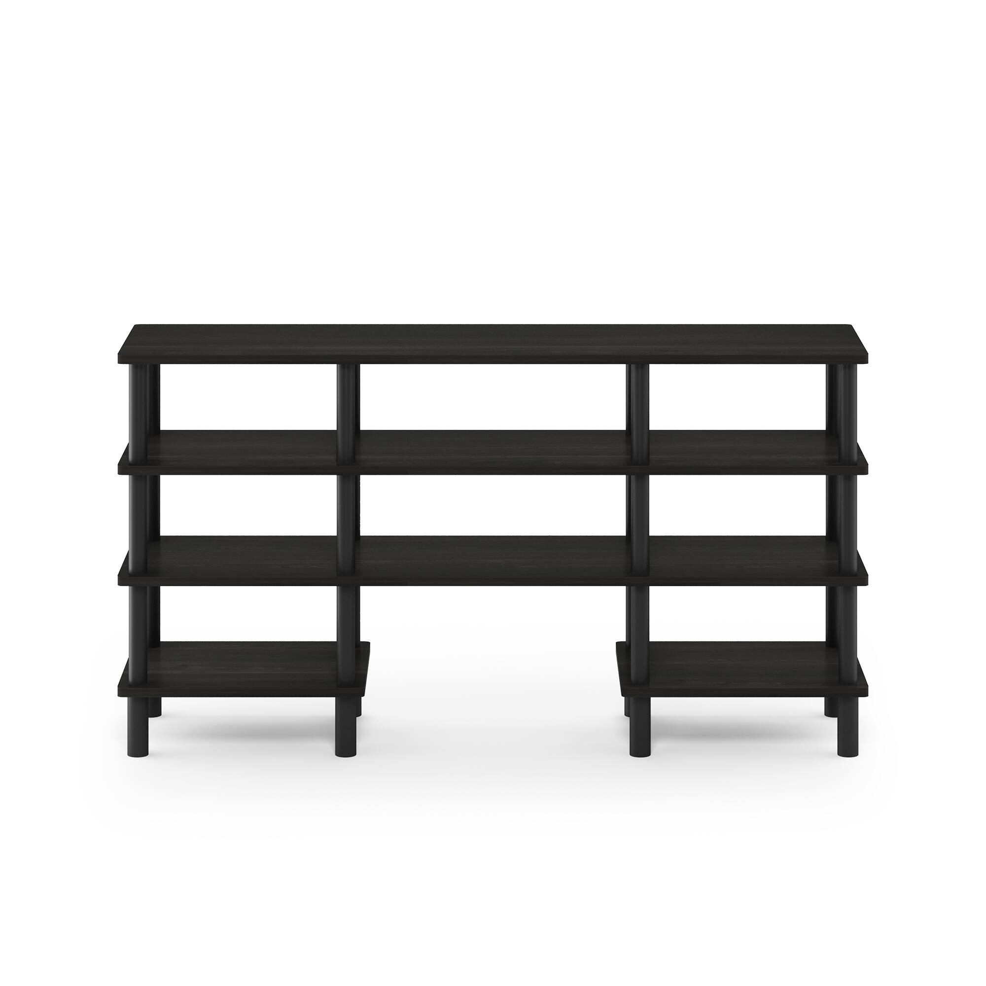 Alt View 2. Furinno - Turn-N-Tube 4-Tier Multipurpose Wide Shelf TV Stand - Espresso/Black.
