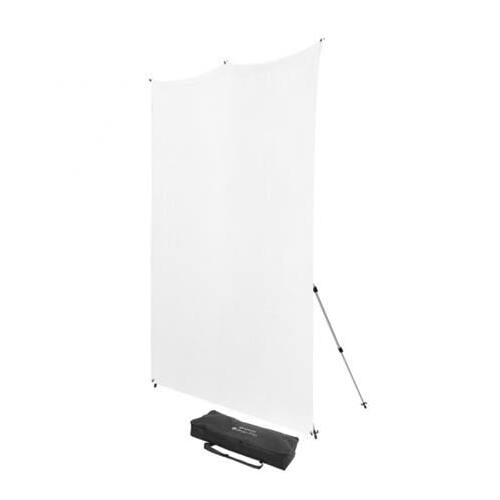 Angle. Westcott - Westcott X-Drop Pro Wrinkle-Resistant Backdrop Kit High Key White (8x8) Feet.