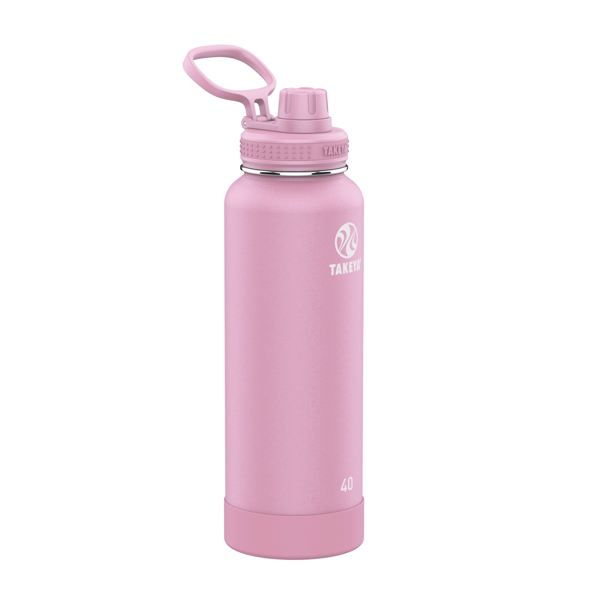 Angle. Takeya - Actives 40oz Spout Bottle - Pink Lavender.