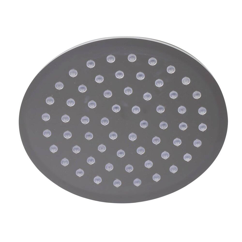 Left. Alfi - Solid Polished Stainless Steel 8" Round Ultra Thin Rain Shower Head - Silver.