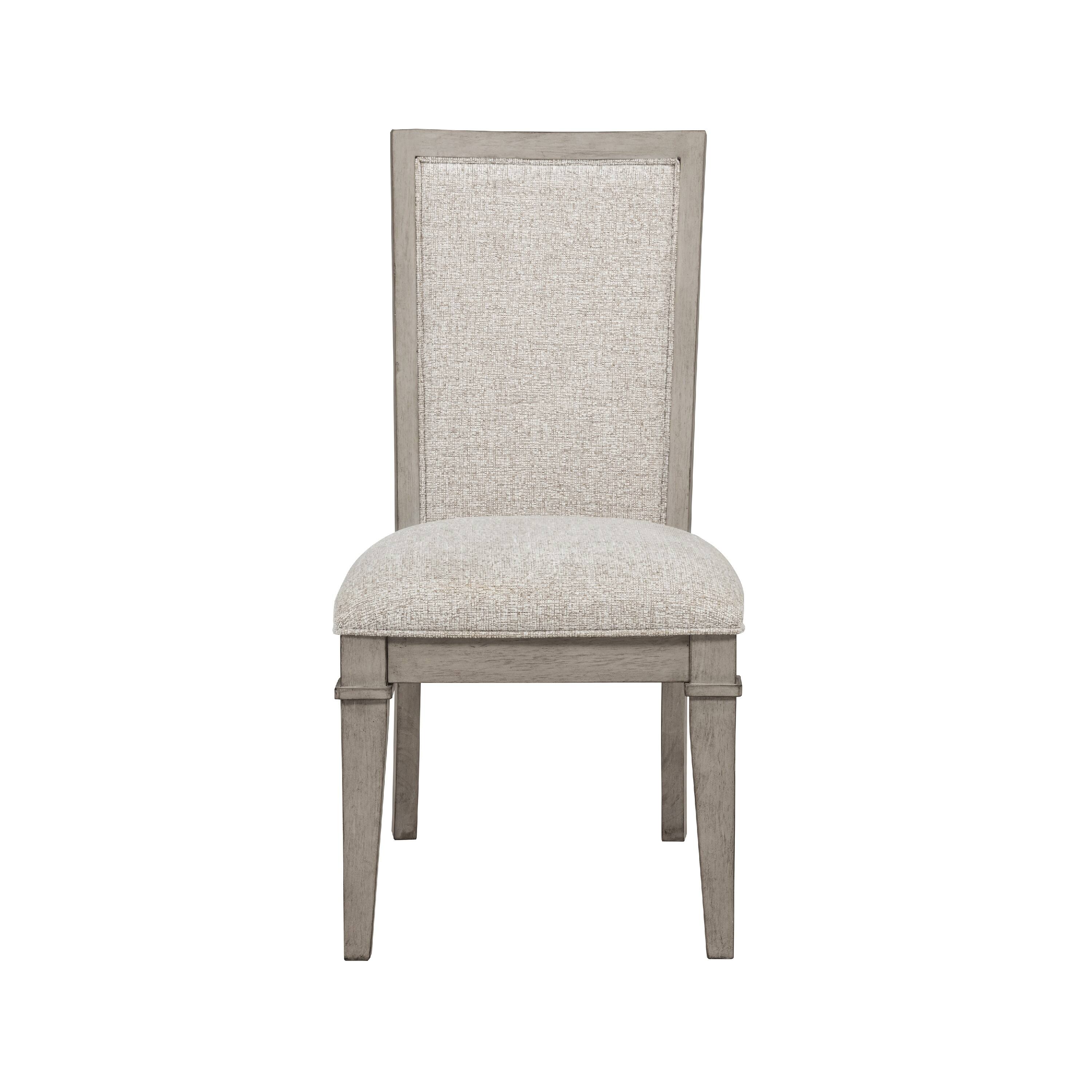 Angle. Manhattan Lane - Henry Dining Side Chair Set of 2, Beige Polyester, Vintage Light Cream - Beige, Cream.