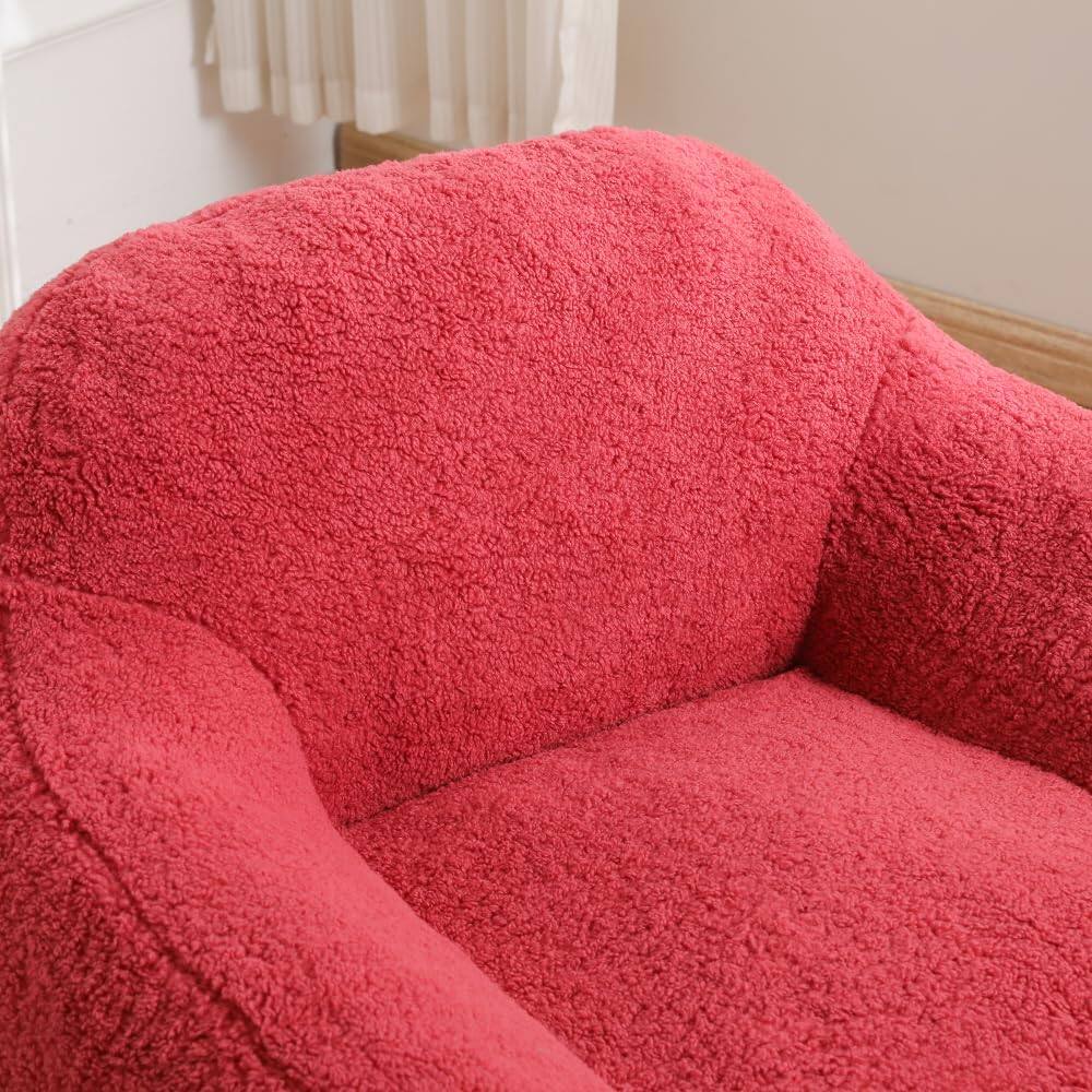 Alt View 5. Trinkets Crazed - Beanbag Chair Bean Bag Chairs for Adults Bean Bags Giant Bean Bag Sofa with Spacious Cushion - rose red.
