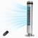 Front. Sweet - 36" Bladeless Tower Fan with 5 Speeds, 64° Oscillation, Remote Control & 12-Hour Timer - Grey.